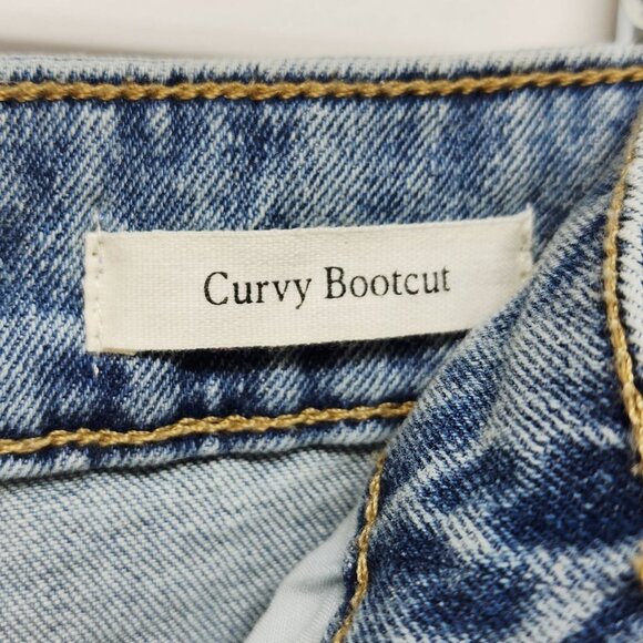 Cotton On Womens Curvy Bootcut Jeans Size 32 Stretch Blue high waist Flare - Picture 6 of 12